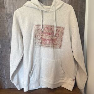 Levi Strauss Hoodie Sweatshirt in Cream SZ Large